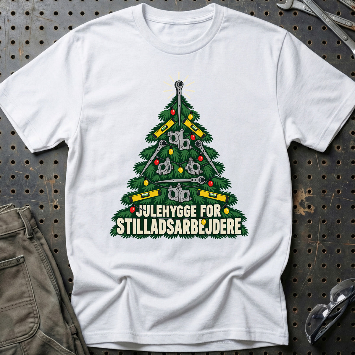 
Stilladsarbejder – Julehygge – Unisex T-Shirt – Hvid