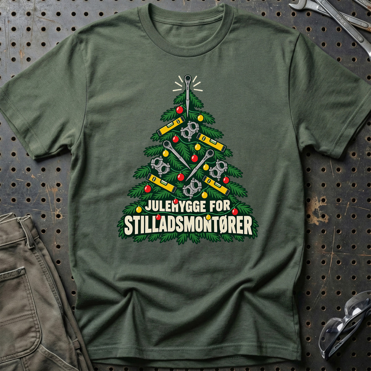
Stilladsmontør – Julehygge – Unisex T-Shirt – Grøn Militær