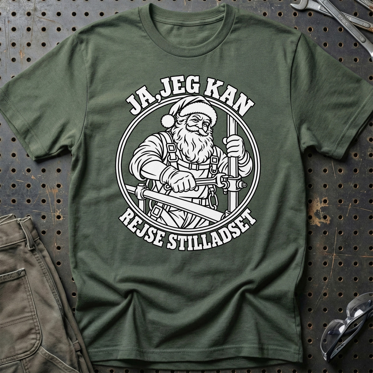 
Stilladsmontør – Santa Kan Det – Jul T-Shirt – Grøn Militær