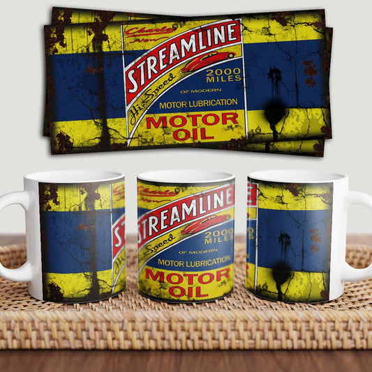 Streamline Motorolie Keramisk Krus-Krus-Motoroil-Garage Culture Shop- garage - man cave - merchandise