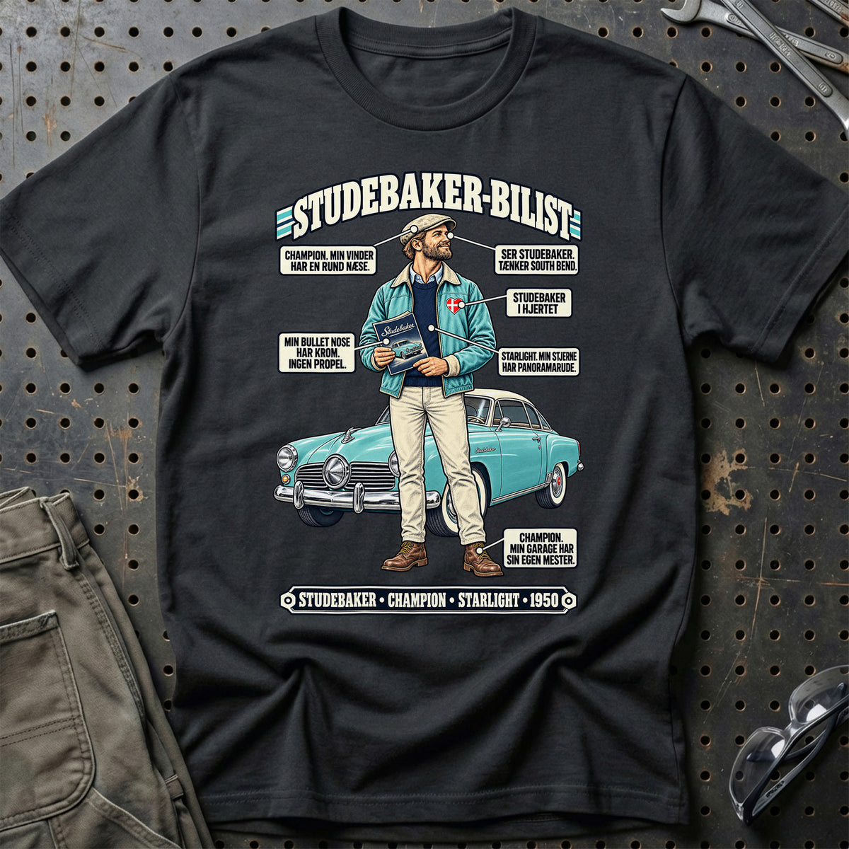 
Studebaker-Bilist T-Shirt – Sort