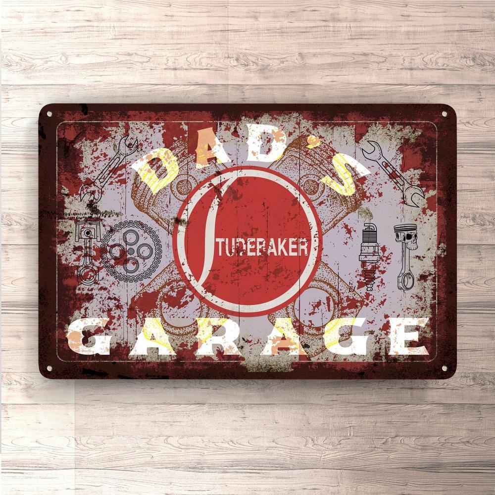 Studebaker Dads Garage Vintage Skilte, Musemåtte, Dørmåtte , Plakat-Skilte-Studebaker-Garage Culture Shop- garage - man cave - merchandise