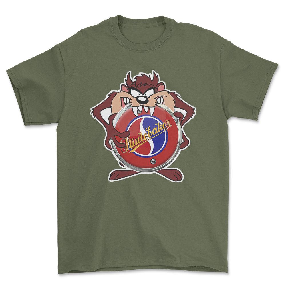 Studebaker TAZ Unisex T-Shirt , Bomuld-Beklædning-Studebaker-Grøn Militær-S-Forside-Garage Culture Shop- garage - man cave - merchandise