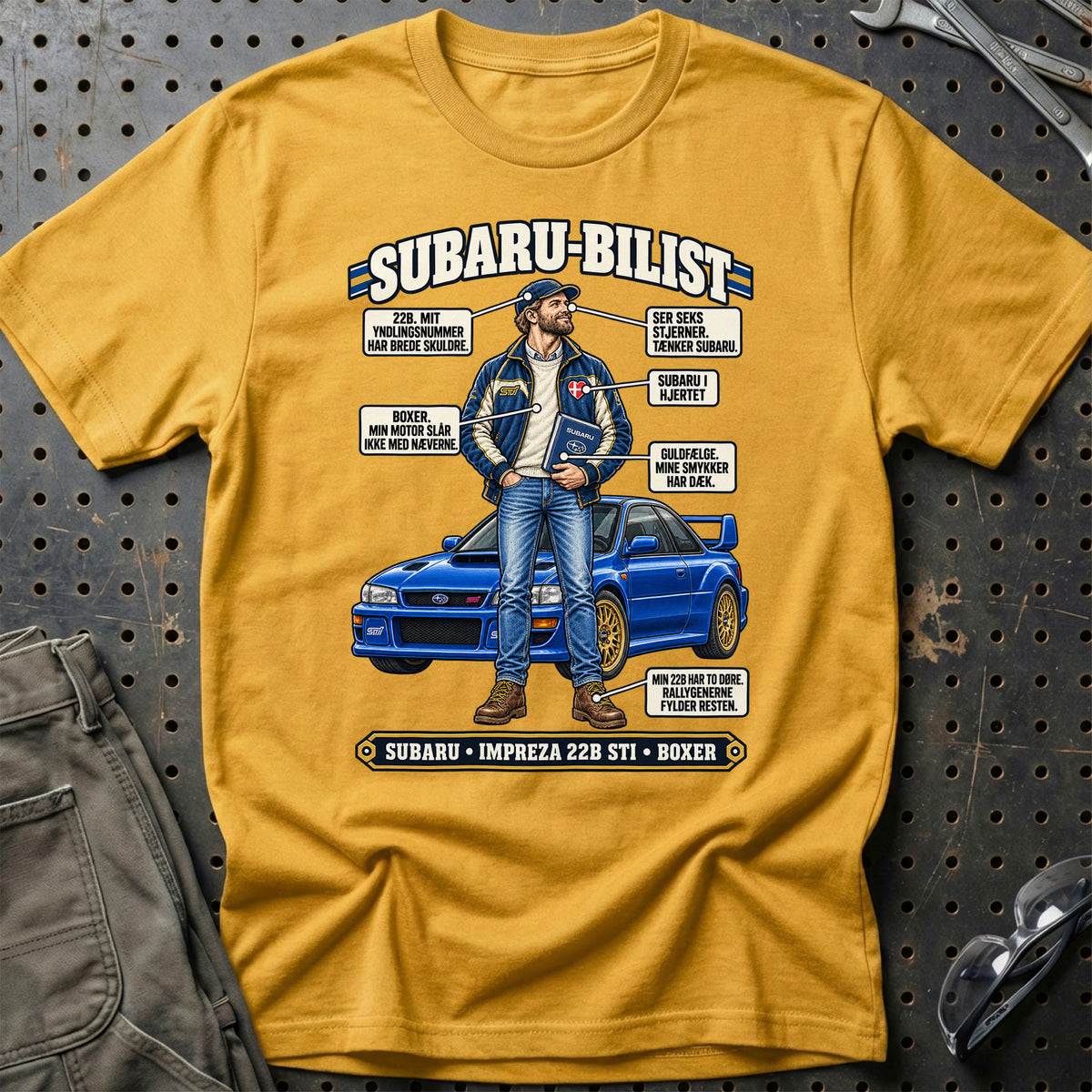 
Subaru-Bilist T-Shirt – Guld