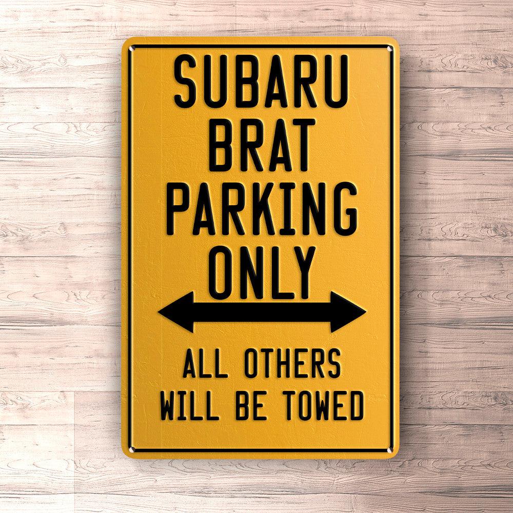Subaru Brat Parking Only Skilte, Musemåtte, Dørmåtte-Parking skilte-Subaru-Garage Culture Shop- garage - man cave - merchandise