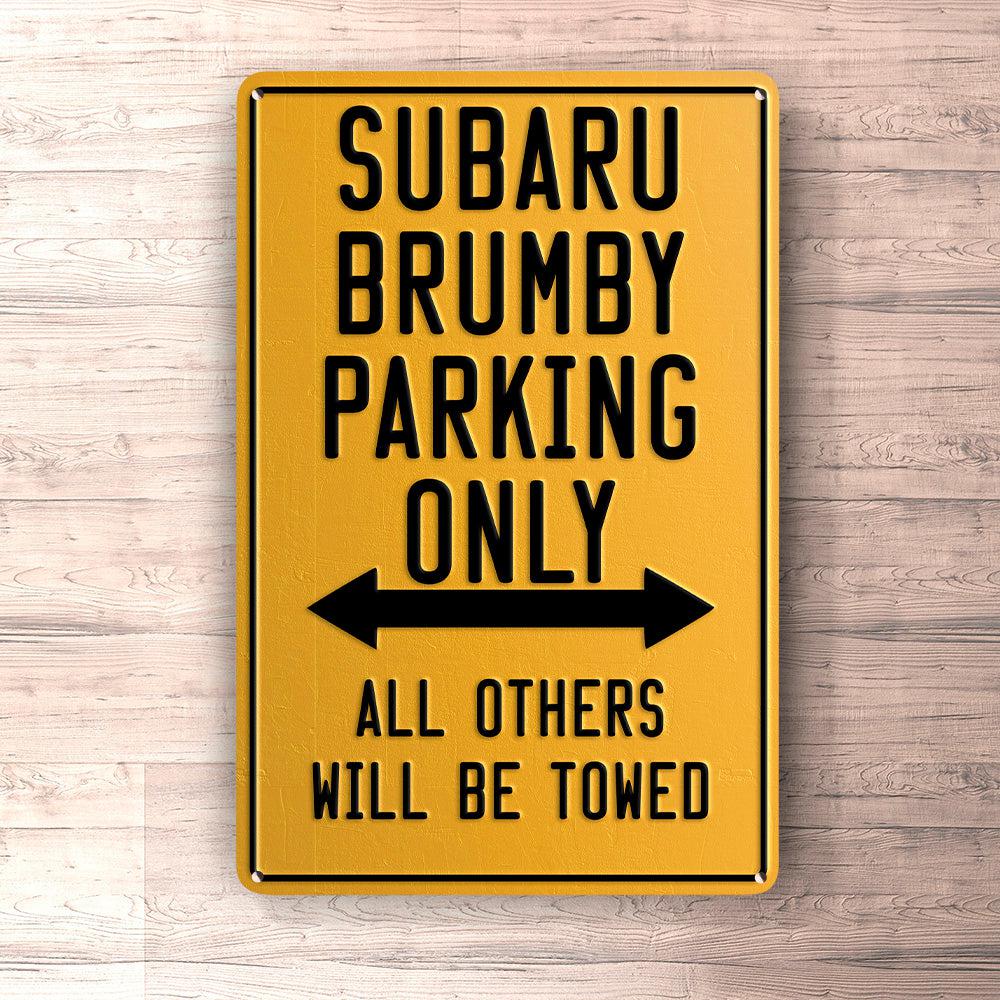 Subaru Brumby Parking Only Skilte, Musemåtte, Dørmåtte , Plakat-Parking skilte-Subaru-Garage Culture Shop- garage - man cave - merchandise