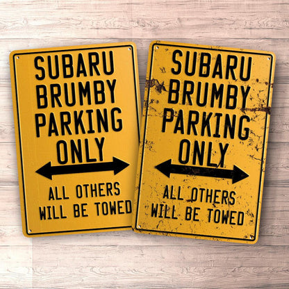 Subaru Brumby Parking Only Skilte, Musemåtte, Dørmåtte , Plakat-Parking skilte-Subaru-Garage Culture Shop- garage - man cave - merchandise