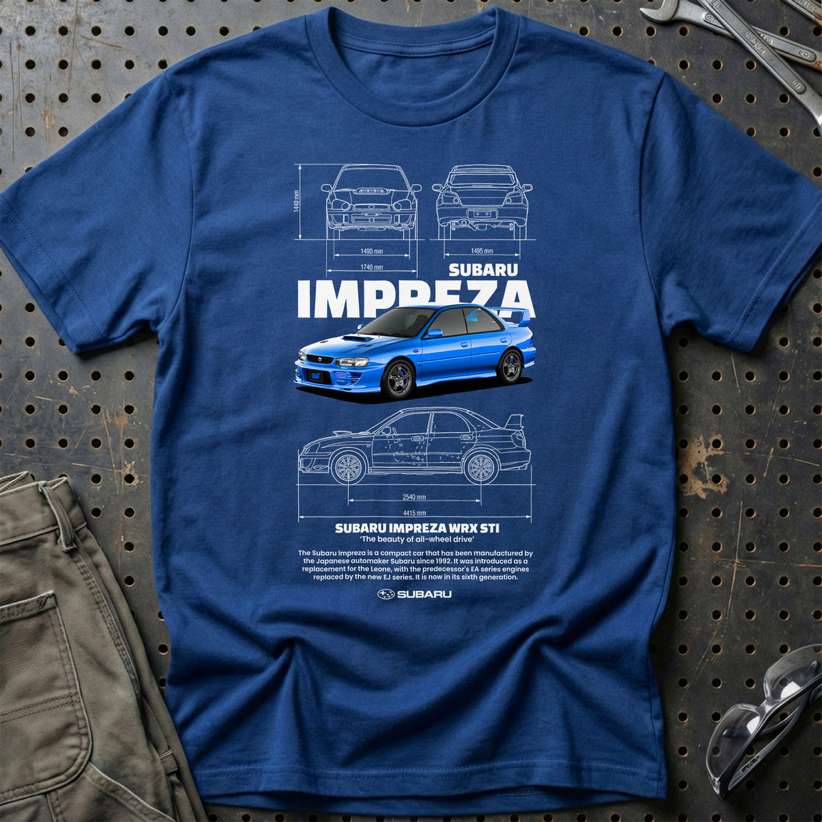 
Subaru Impreza WRX STI T-Shirt – Blå Royal