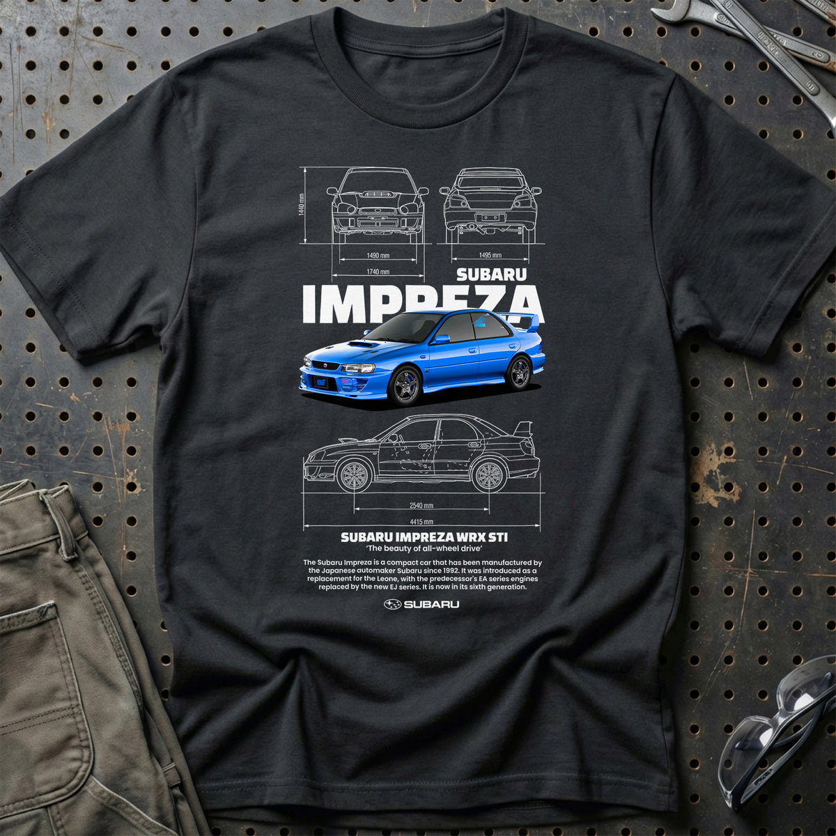 
Subaru Impreza WRX STI T-Shirt – Sort