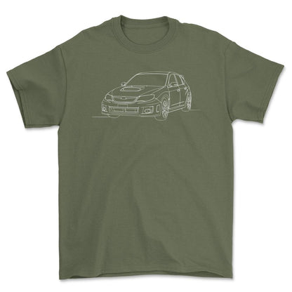 Subaru Impreza WRX STI Third Gen - One Line Style Unisex T-Shirt-Beklædning-Subaru-Garage Culture Shop- garage - man cave - merchandise