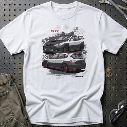 Subaru Impreza WRX STi Fast And Furios Cars - One Line Style Unisex T-Shirt-Beklædning-Subaru-Hvid-S-Garage Culture Shop- garage - man cave - merchandise