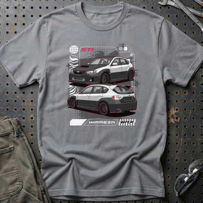 Subaru Impreza WRX STi Fast And Furios Cars - One Line Style Unisex T-Shirt-Beklædning-Subaru-Grå Sport-S-Garage Culture Shop- garage - man cave - merchandise