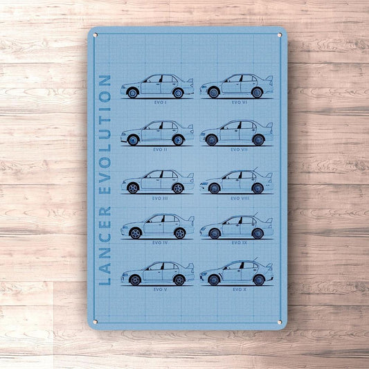 Subaru Lancer Generation Patent Blueprint Skilte, Musemåtte, Dørmåtte-Blueprint-Subaru-Garage Culture Shop- garage - man cave - merchandise
