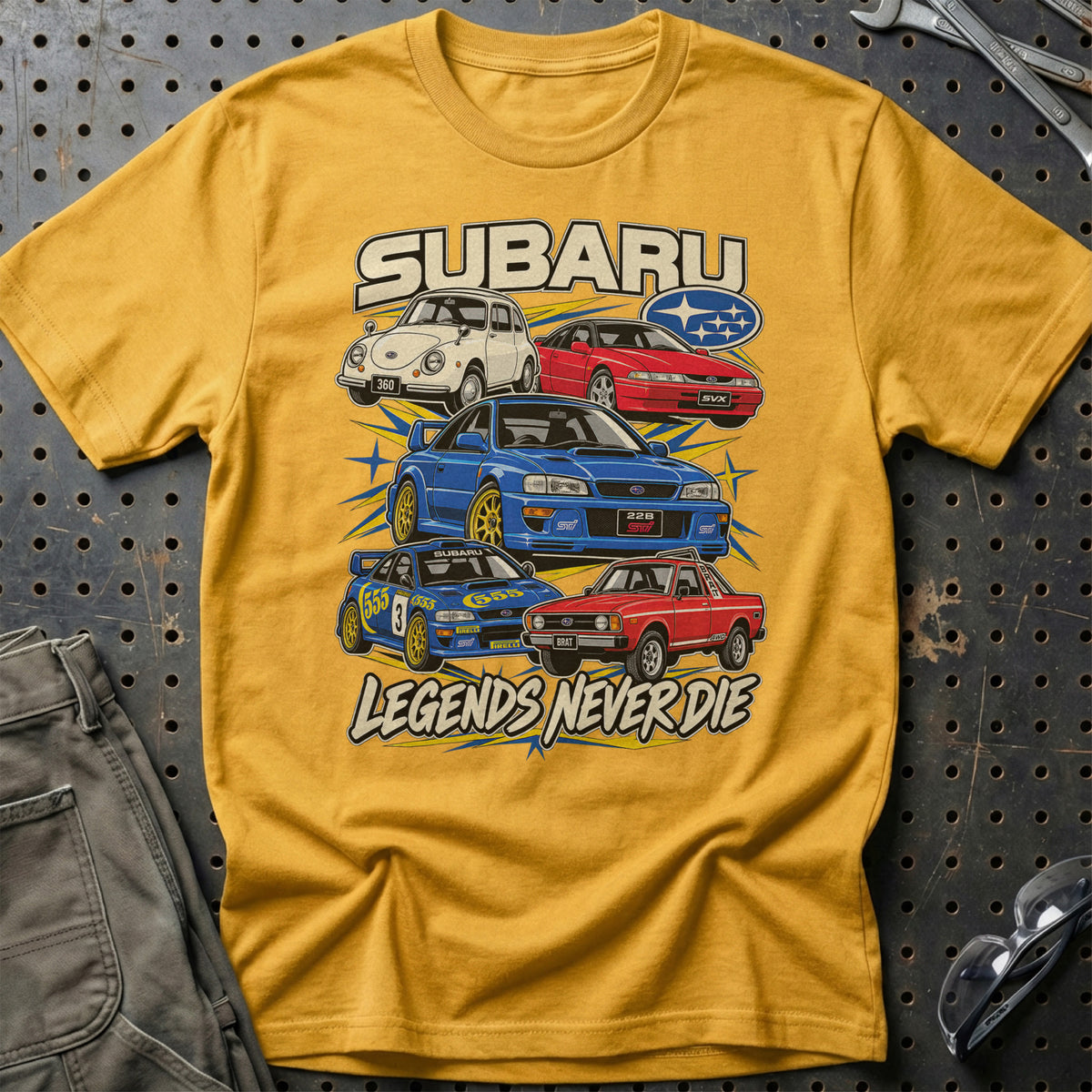 
Produktbillede af Subaru Legends Never Die T-Shirt