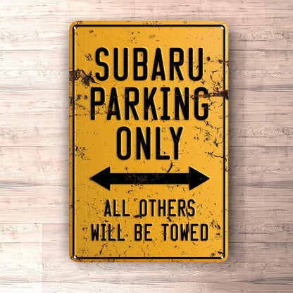 Subaru Parking Only Skilte, Musemåtte, Dørmåtte , Plakat-Parking skilte-Subaru-Garage Culture Shop- garage - man cave - merchandise