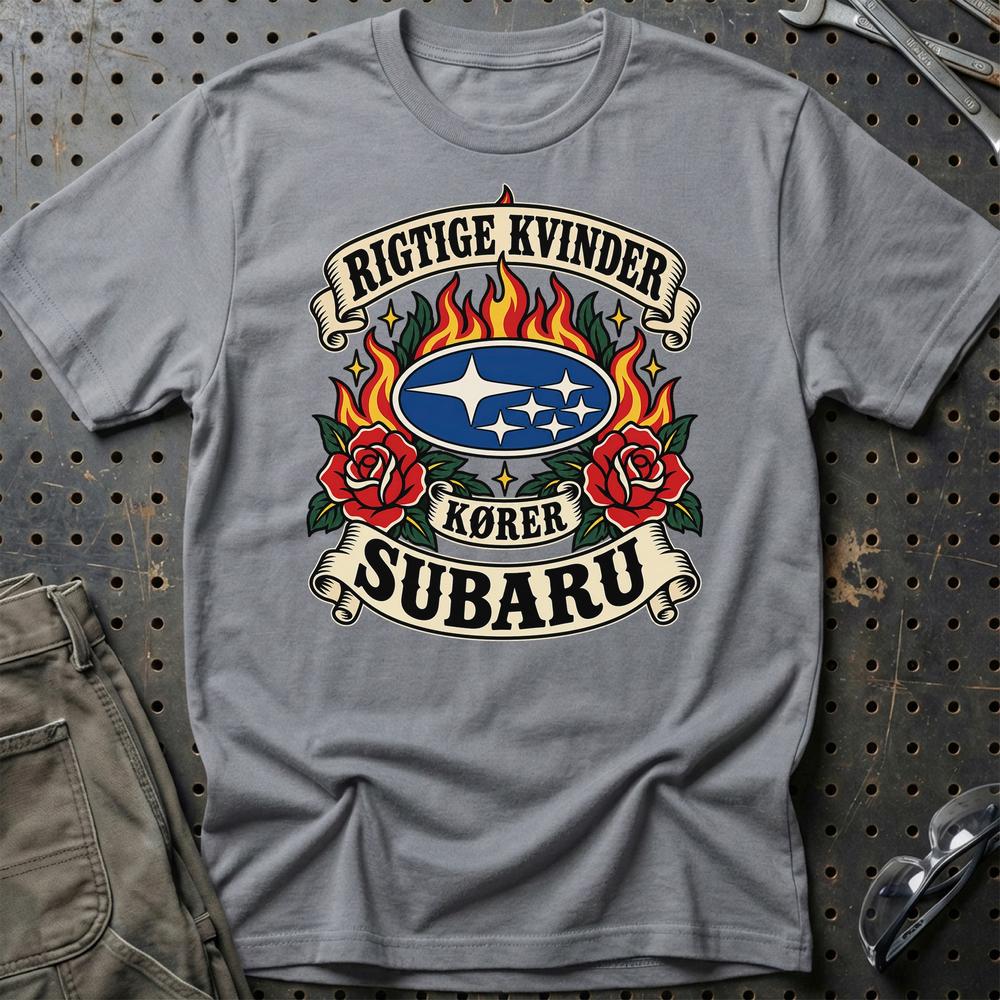 
Produktbillede af Subaru Rigtige Kvinder Kører – Roser og Flammer T-Shirt