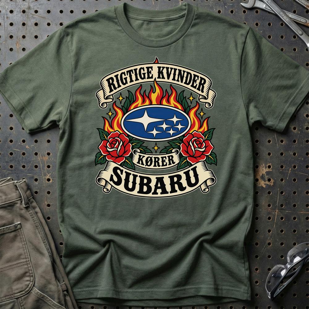 
Produktbillede af Subaru Rigtige Kvinder Kører – Roser og Flammer T-Shirt