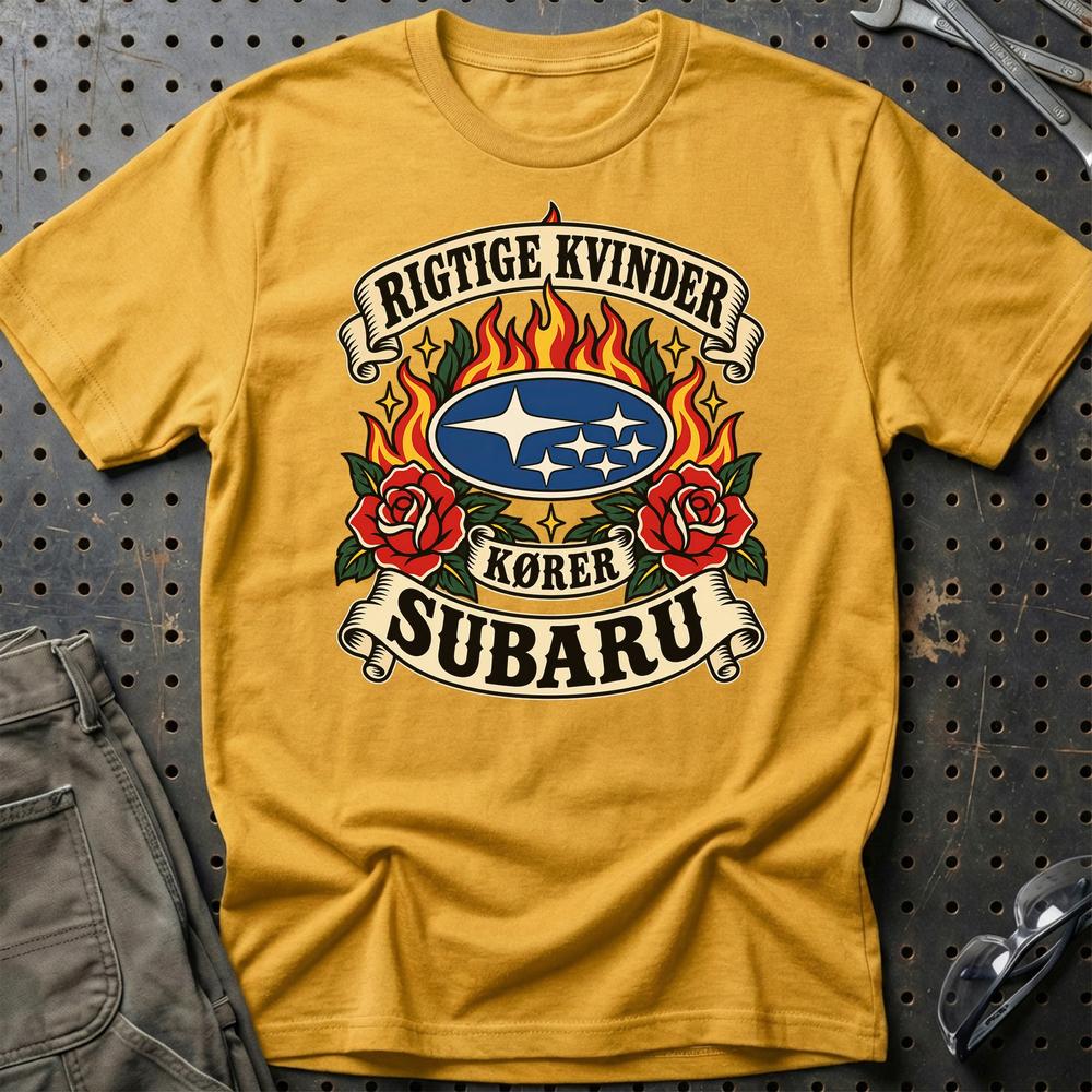 
Produktbillede af Subaru Rigtige Kvinder Kører – Roser og Flammer T-Shirt