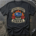 Subaru Rigtige Kvinder Kører – Roser og Flammer T-Shirt – Sort
