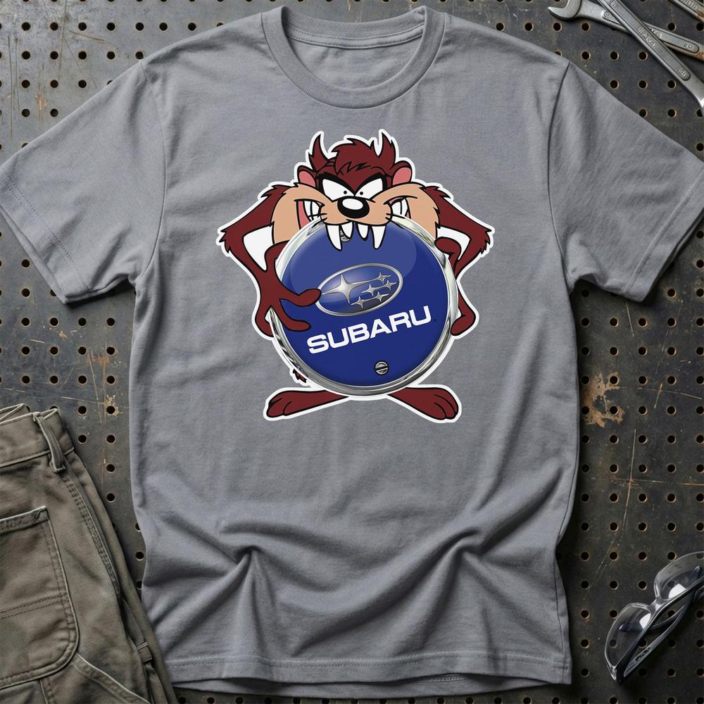 Subaru TAZ Unisex T-Shirt , Bomuld-Beklædning-Subaru-Grå Sport-S-Garage Culture Shop- garage - man cave - merchandise