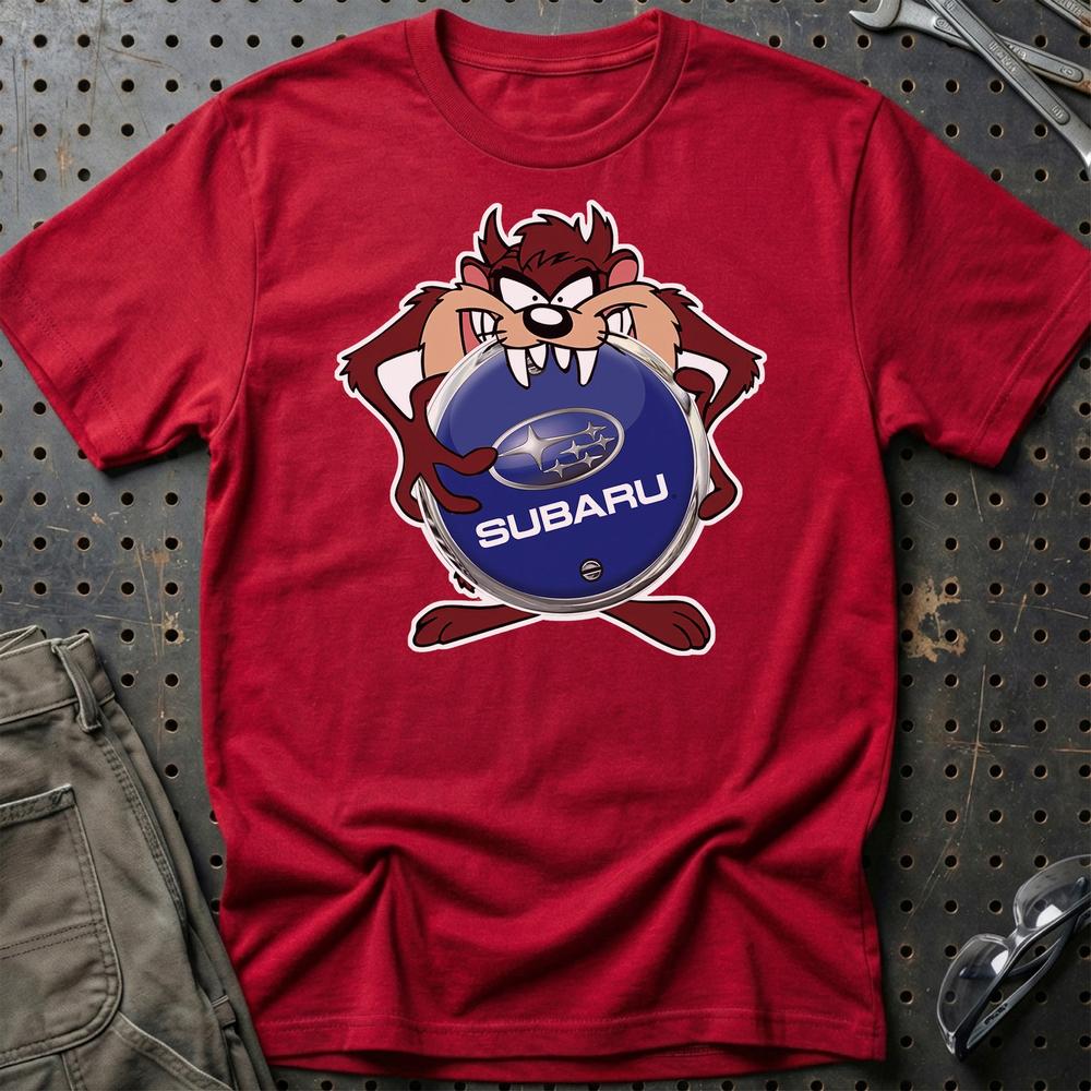 Subaru TAZ Unisex T-Shirt , Bomuld-Beklædning-Subaru-Rød-S-Garage Culture Shop- garage - man cave - merchandise