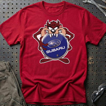 Subaru TAZ Unisex T-Shirt , Bomuld-Beklædning-Subaru-Rød-S-Garage Culture Shop- garage - man cave - merchandise