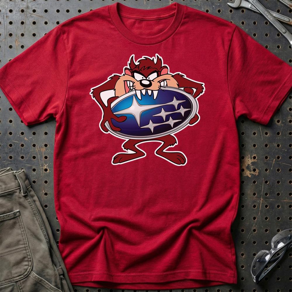 Subaru TAZ Unisex T-Shirt , Bomuld-Beklædning-Subaru-Rød-S-Garage Culture Shop- garage - man cave - merchandise
