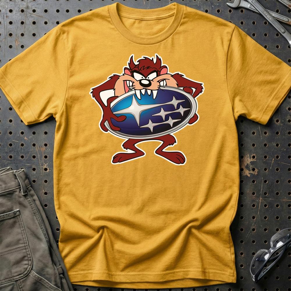 Subaru TAZ Unisex T-Shirt , Bomuld-Beklædning-Subaru-Guld-S-Garage Culture Shop- garage - man cave - merchandise