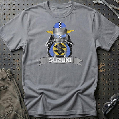 Suzuki Biker Vintage Style Unisex T-Shirt , Bomuld-Beklædning-Suzuki-Grå Sport-S-Garage Culture Shop- garage - man cave - merchandise