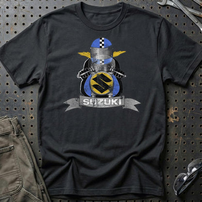 Suzuki Biker Vintage Style Unisex T-Shirt , Bomuld-Beklædning-Suzuki-Sort-S-Garage Culture Shop- garage - man cave - merchandise