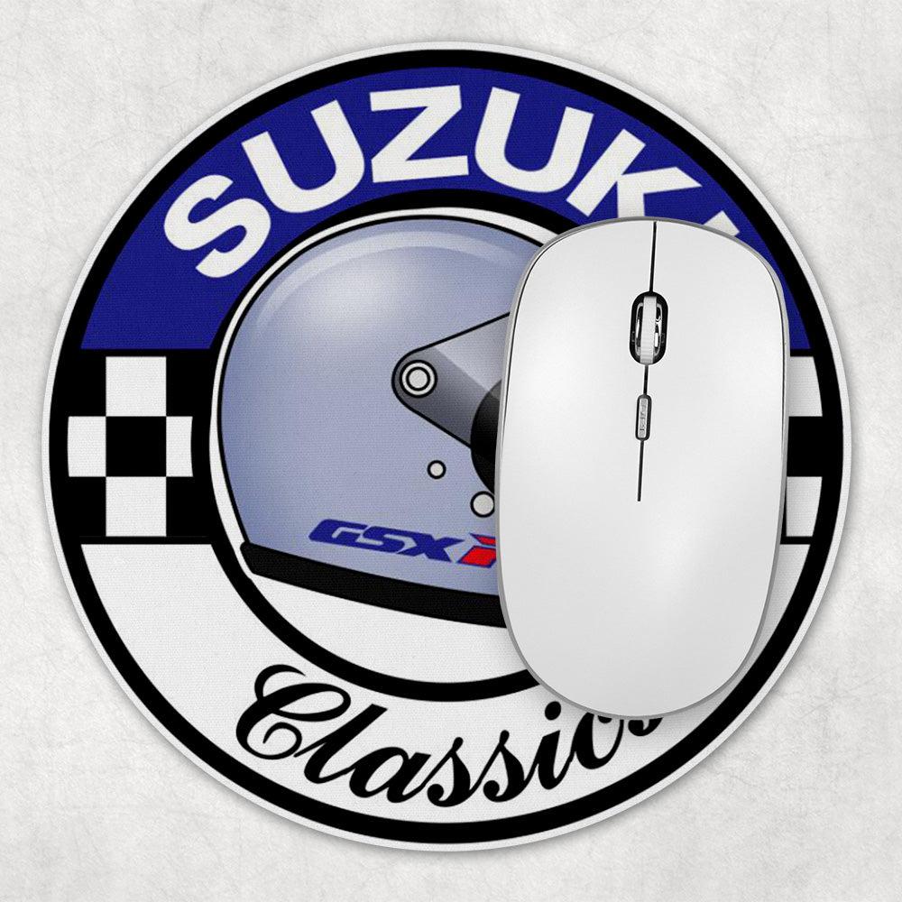 Suzuki Classics Runde Skilte , Musemåtte Rundt , Kop Underlag, Underlagssæt-Runde Skilte-Suzuki-Garage Culture Shop- garage - man cave - merchandise