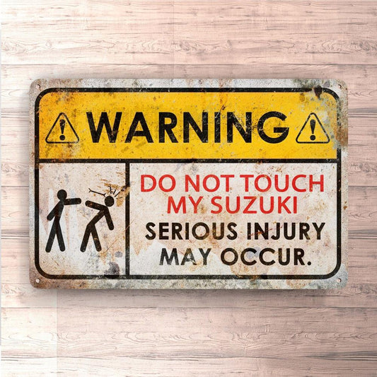 Suzuki Dont Touch My Suzuki - Skilte, Musemåtte, Dørmåtte , Plakat-Skilte-Suzuki-Garage Culture Shop- garage - man cave - merchandise