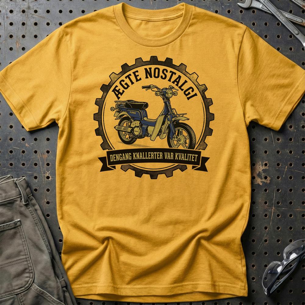 Suzuki FZ50 Ægte Nostalgi T-Shirt-Beklædning-Suzuki-Guld-S-Garage Culture Shop- garage - man cave - merchandise