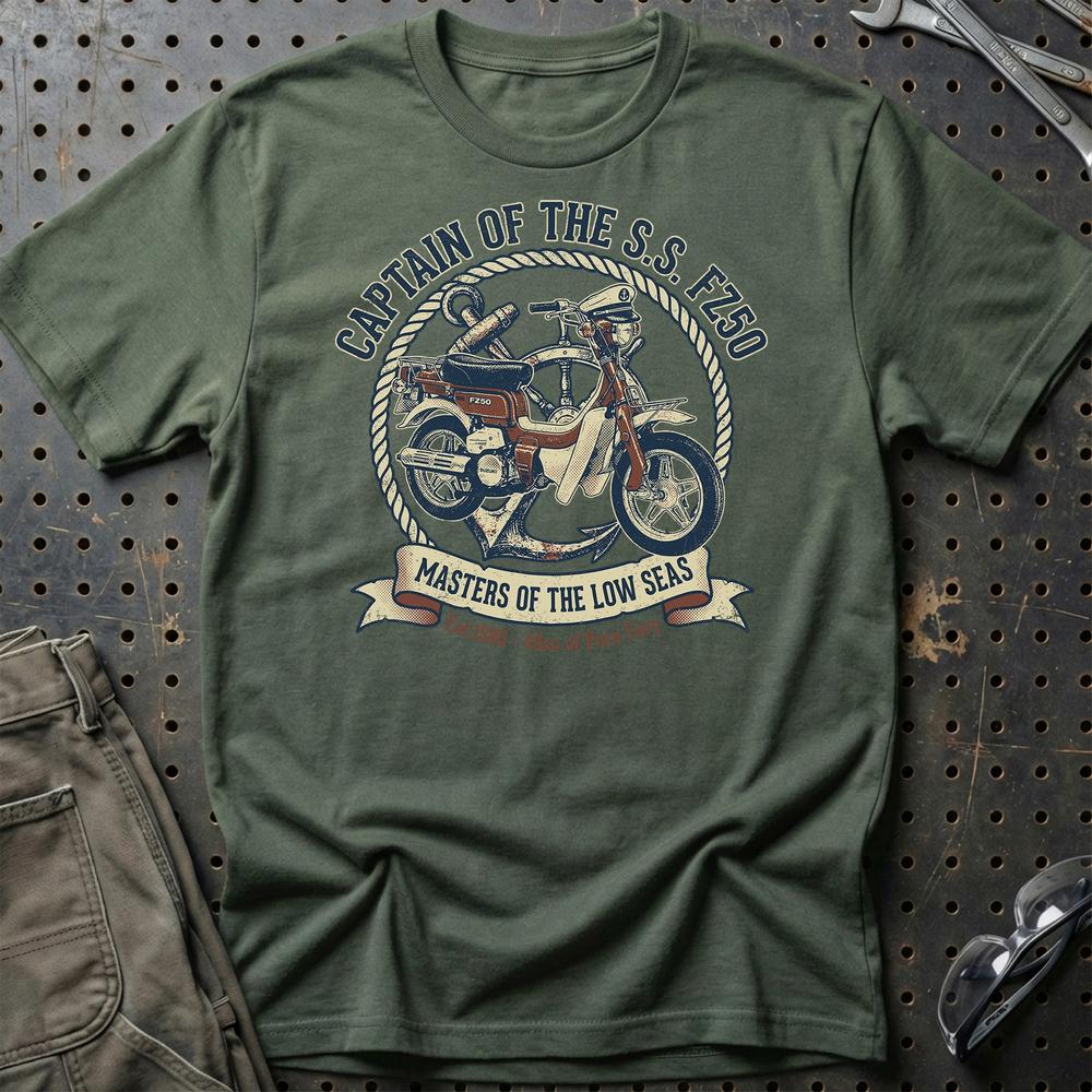Suzuki FZ50 Captain of the S.S. FZ50 - Unisex T-Shirt-Beklædning-Suzuki-Grøn Militær-S-Garage Culture Shop- garage - man cave - merchandise