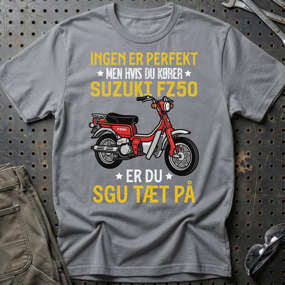 Suzuki FZ50 Ingen Er Perfekt T-Shirt-Beklædning-Suzuki-Grå Sport-S-Garage Culture Shop- garage - man cave - merchandise