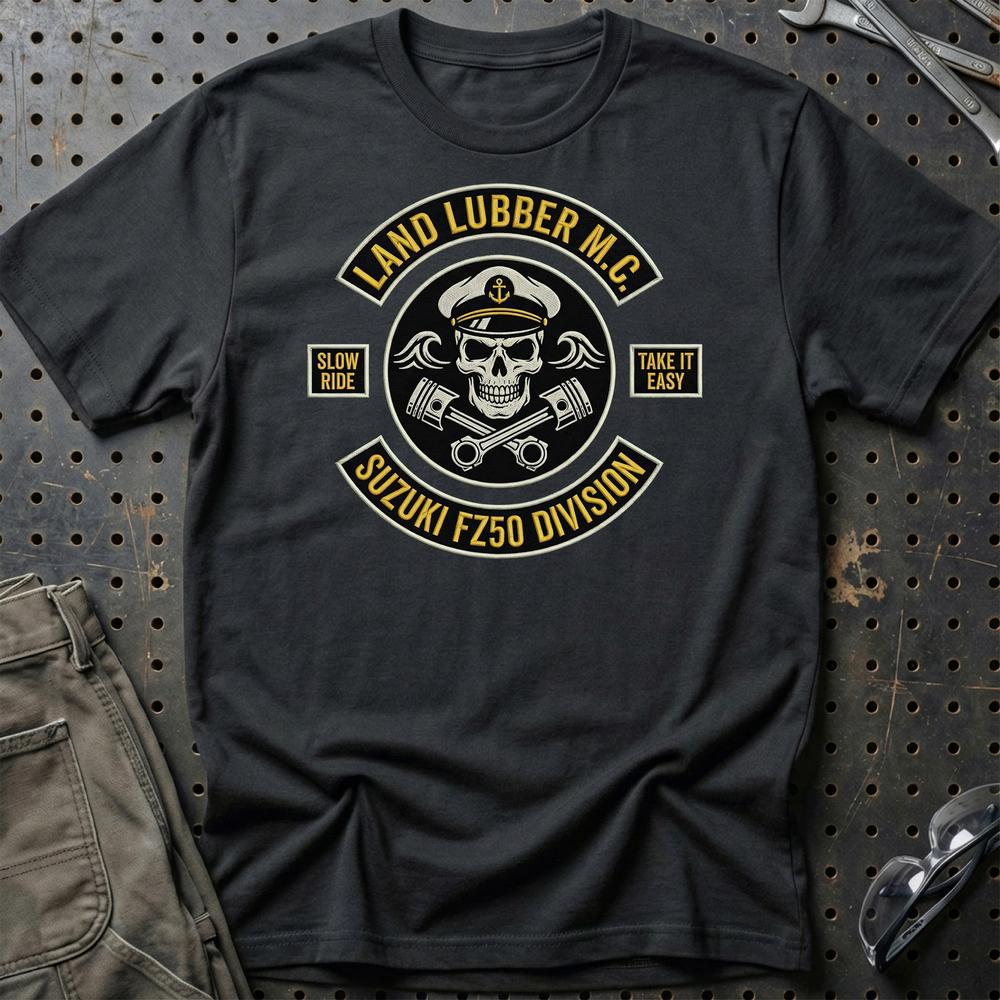 Suzuki FZ50 Land Lubber M.C. T-Shirt-Beklædning-Suzuki-Sort-S-Garage Culture Shop- garage - man cave - merchandise