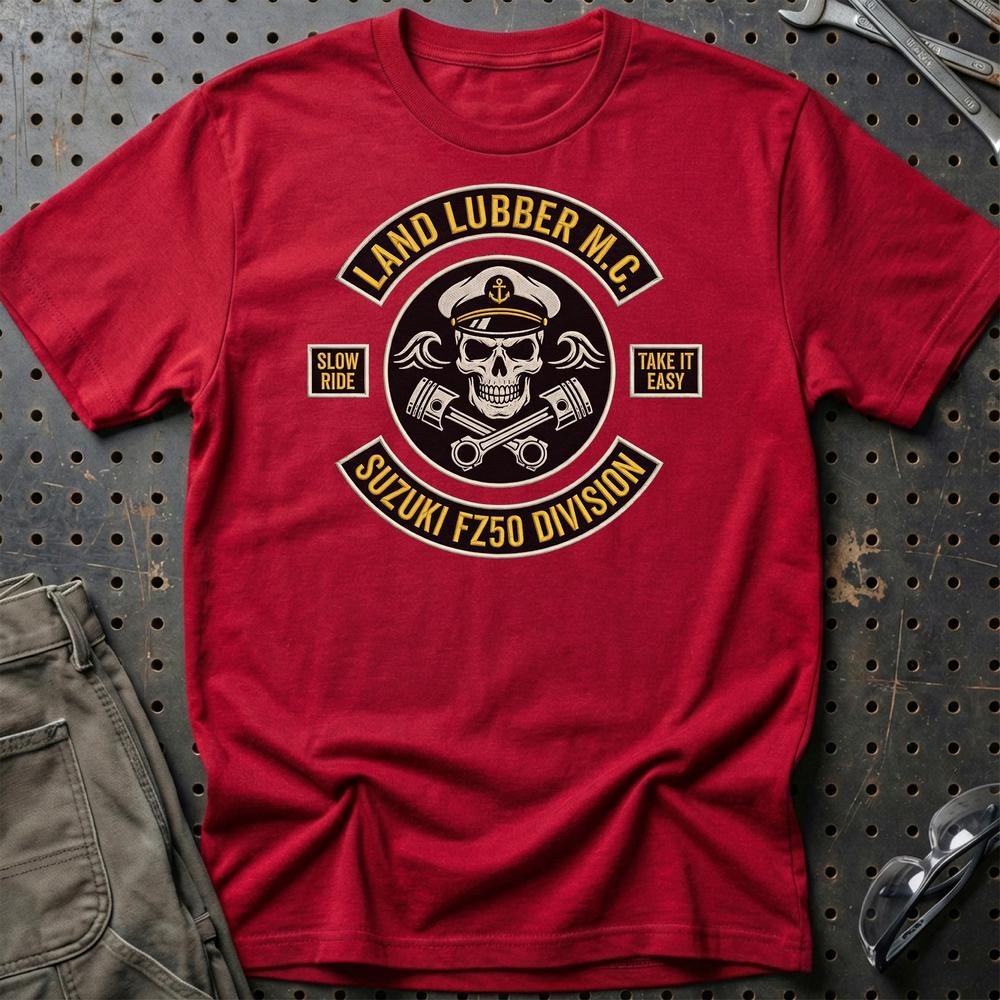 Suzuki FZ50 Land Lubber M.C. - Unisex T-Shirt-Beklædning-Suzuki-Rød-S-Garage Culture Shop- garage - man cave - merchandise