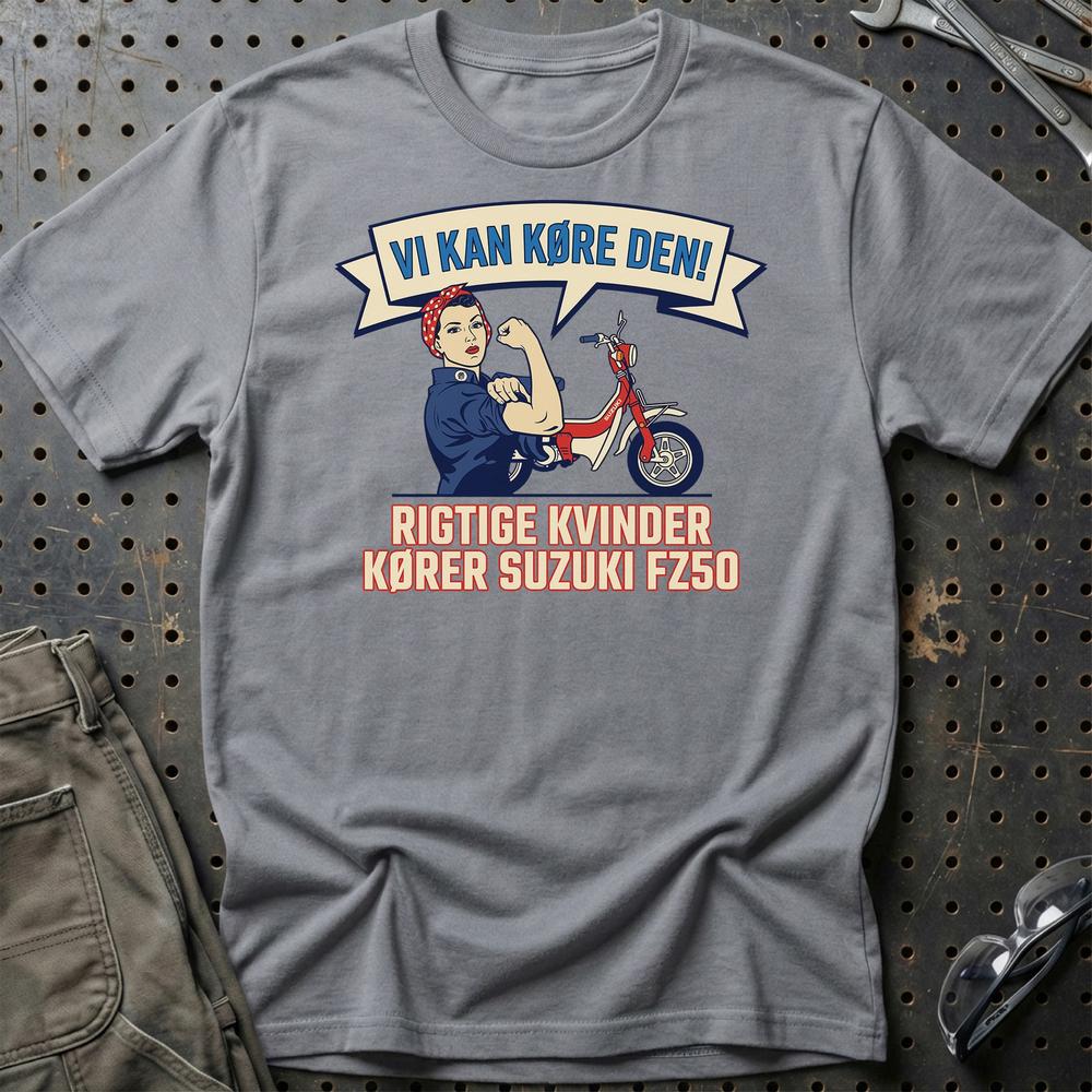 Suzuki FZ50 Rigtige Kvinder Kører FZ50 - Unisex T-Shirt-Beklædning-Suzuki-Grå Sport-S-Garage Culture Shop- garage - man cave - merchandise