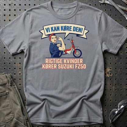 Suzuki FZ50 Rigtige Kvinder Kører FZ50 - Unisex T-Shirt-Beklædning-Suzuki-Grå Sport-S-Garage Culture Shop- garage - man cave - merchandise