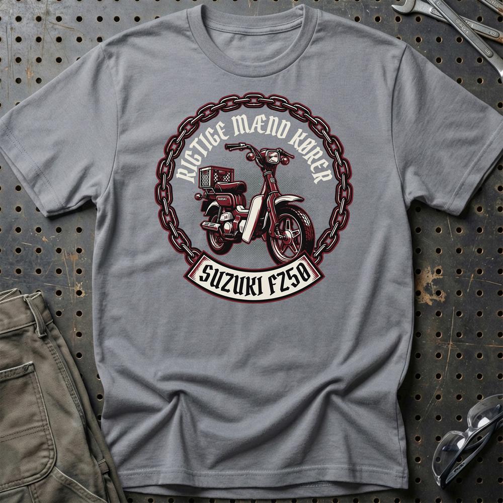 Suzuki FZ50 Rigtige Mænd Kører T-Shirt-Beklædning-Suzuki-Grå Sport-S-Garage Culture Shop- garage - man cave - merchandise