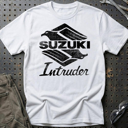 Suzuki Intruder Unisex T-Shirt , Bomuld-Beklædning-Suzuki-Hvid-S-Garage Culture Shop- garage - man cave - merchandise