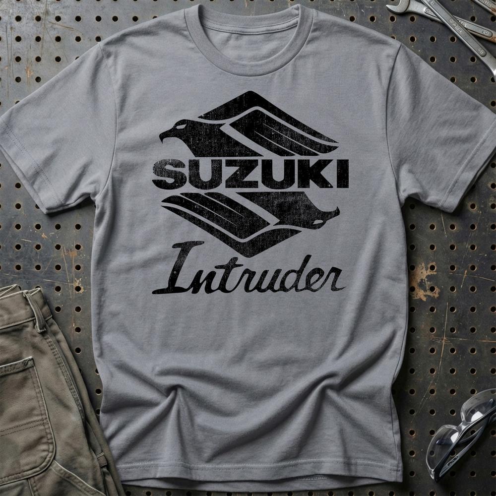 Suzuki Intruder Unisex T-Shirt , Bomuld-Beklædning-Suzuki-Grå Sport-S-Garage Culture Shop- garage - man cave - merchandise