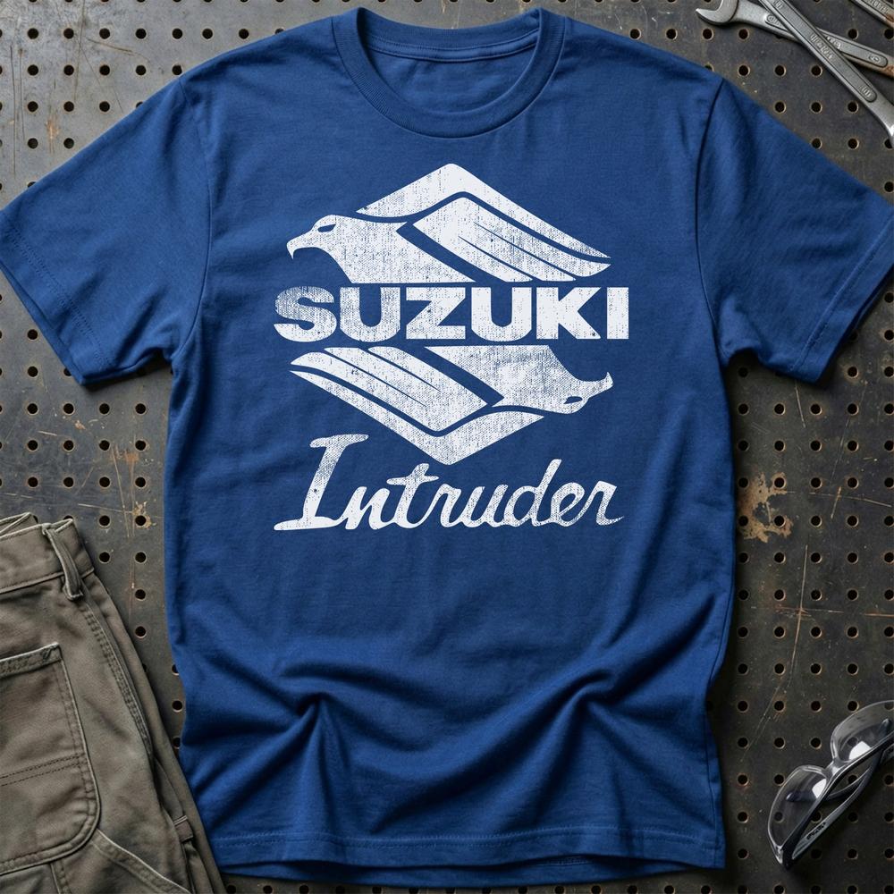 Suzuki Intruder Unisex T-Shirt , Bomuld-Beklædning-Suzuki-Blå Royal-S-Garage Culture Shop- garage - man cave - merchandise