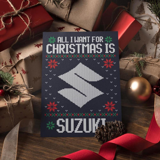 Suzuki Juleskilte All I Want For Christmas Is Skilte, Musemåtte, Dørmåtte-Skilte-Suzuki-Garage Culture Shop- garage - man cave - merchandise