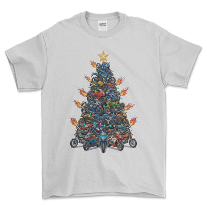 Suzuki Juletræ Christmas Tree - Unisex T-Shirt-Beklædning-Suzuki-Hvid-S-Forside-Garage Culture Shop- garage - man cave - merchandise