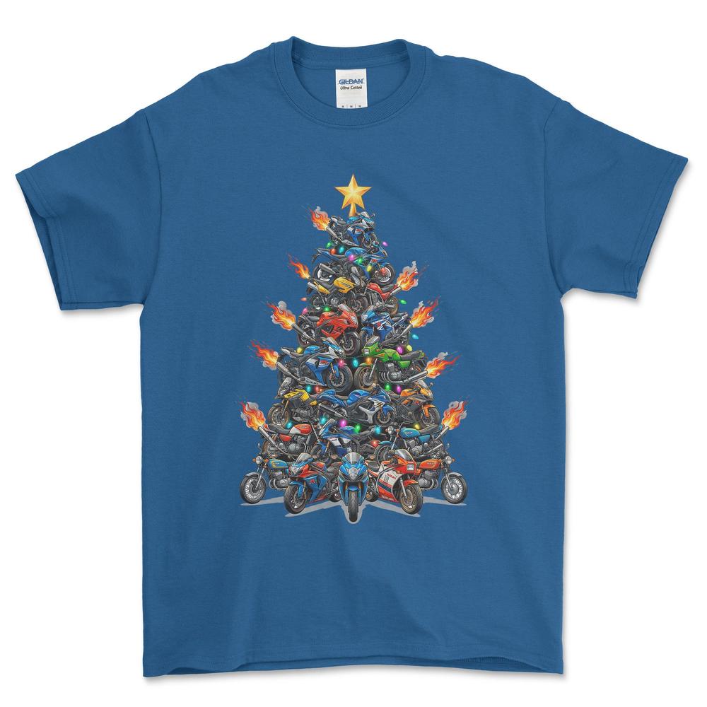 Suzuki Juletræ Christmas Tree - Unisex T-Shirt-Beklædning-Suzuki-Blå Royal-S-Forside-Garage Culture Shop- garage - man cave - merchandise