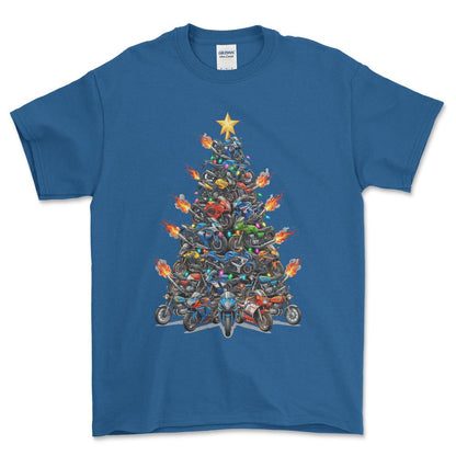 Suzuki Juletræ Christmas Tree - Unisex T-Shirt-Beklædning-Suzuki-Blå Royal-S-Forside-Garage Culture Shop- garage - man cave - merchandise