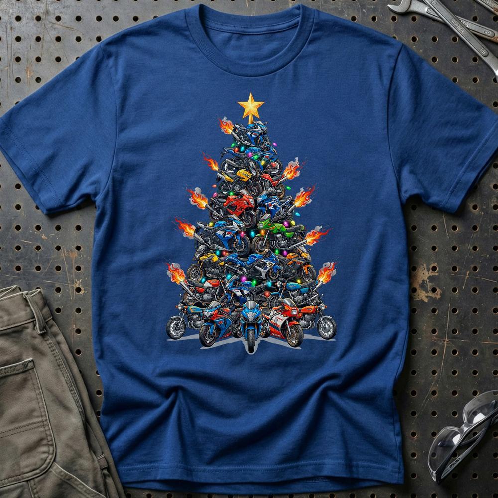 Suzuki Juletræ Christmas Tree - Unisex T-Shirt-Beklædning-Suzuki-Blå Royal-S-Garage Culture Shop- garage - man cave - merchandise