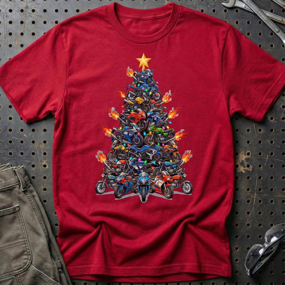 Suzuki Juletræ Christmas Tree - Unisex T-Shirt-Beklædning-Suzuki-Rød-S-Garage Culture Shop- garage - man cave - merchandise