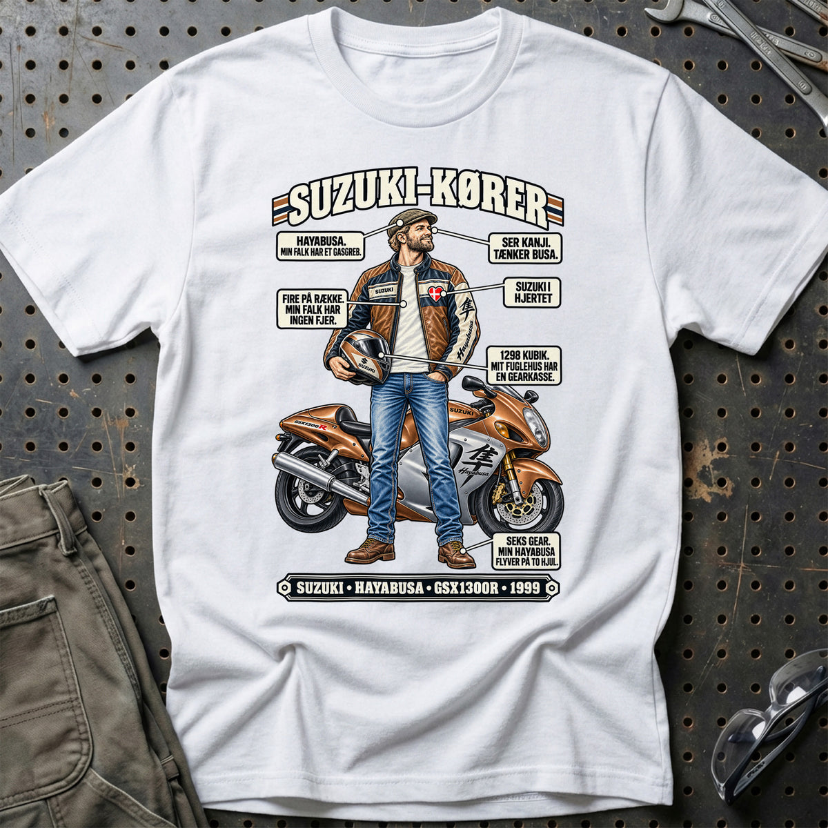 
Suzuki-Kører T-Shirt – Hvid